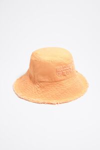 Orange washed canvas hat
