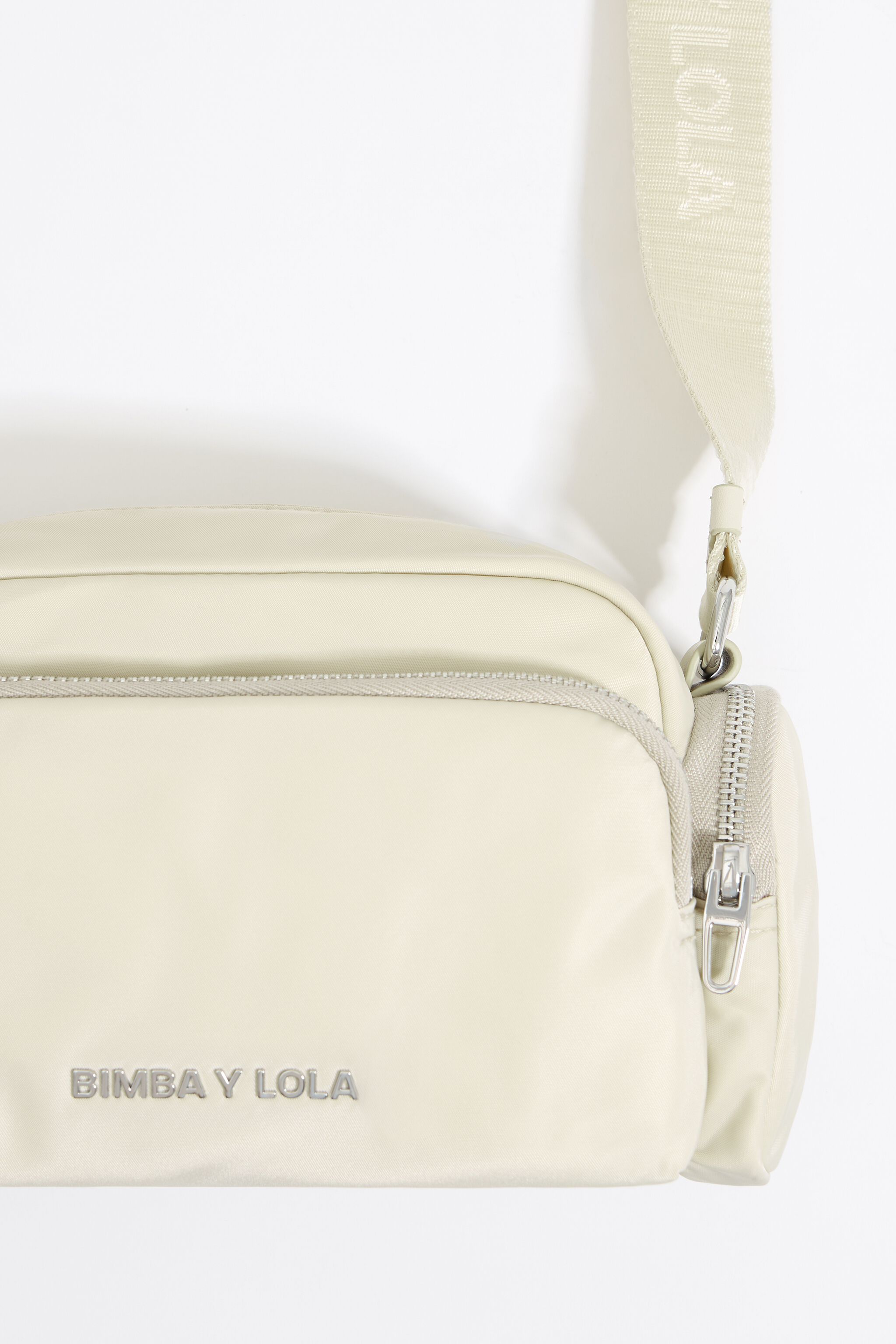 Small stone white nylon crossbody bag
