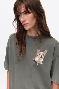 Faded black Chihuahua logo T-shirt