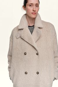 Beige fur midi coat