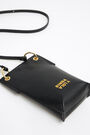 Black leather phone minibag Black leather phone minibag