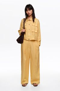 Yellow linen boxy jacket