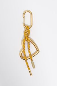 Metal and cord heart key ring