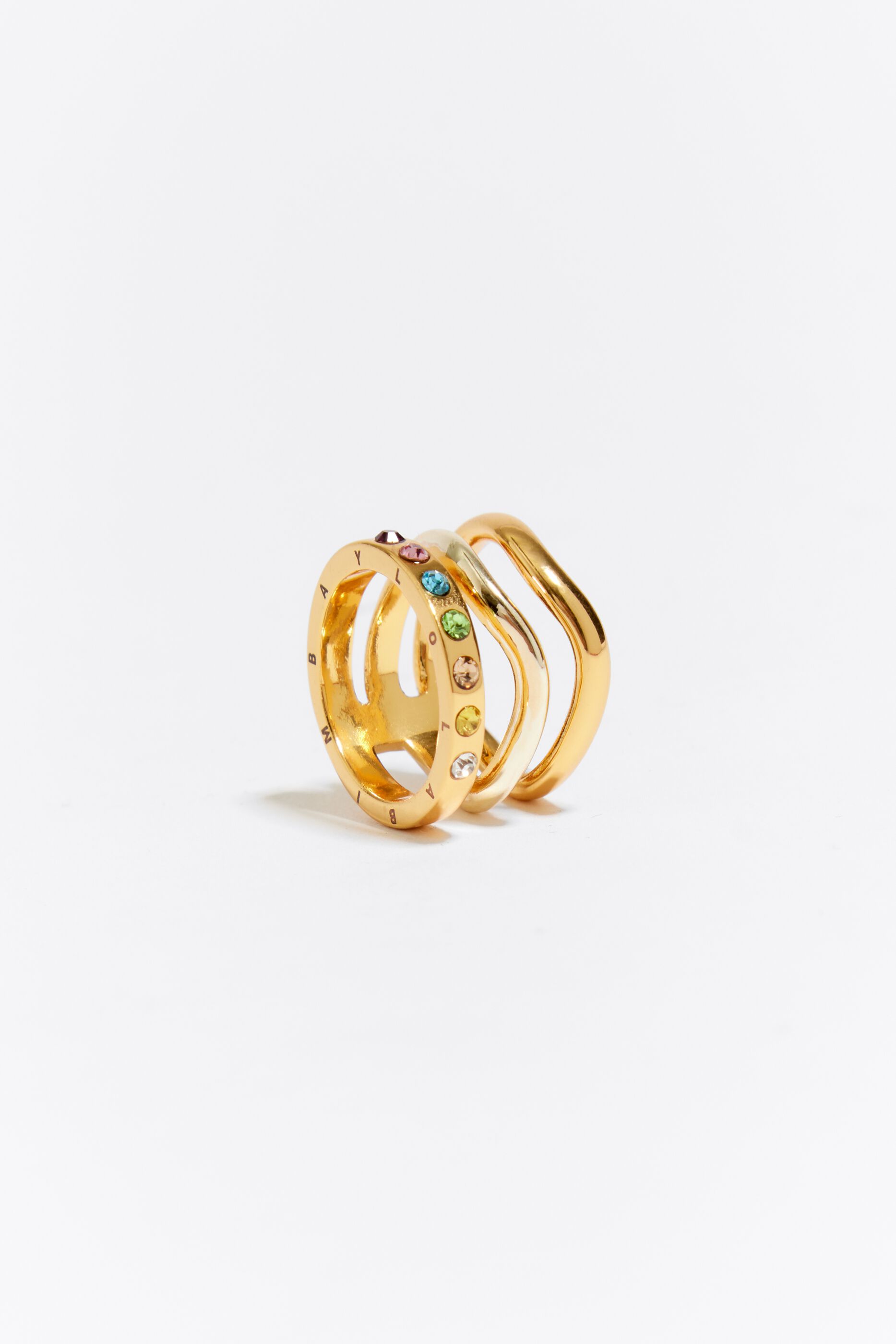 Gold band ring with sale stones