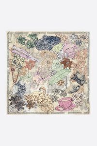 Beige arabesque print scarf