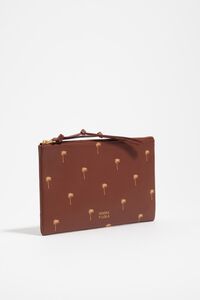 Large walnut leather Palms make-up case