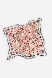 Off-white watercolor floral scarf