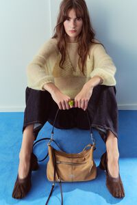 Medium tobacco suede Madrid bag