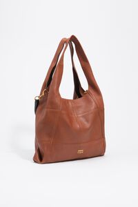 Large light brown patchwork leather Paper bag