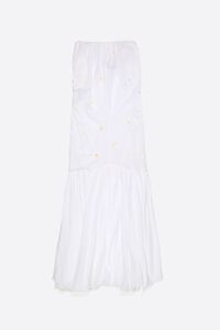 White ruched strapless dress