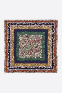 Brown flowers and logo scarf