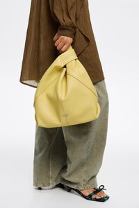 Medium banana smooth leather Paper bag