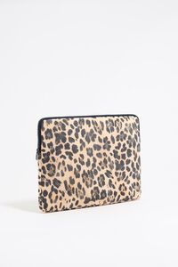 Beige Leopard print nylon 13.5" laptop sleeve