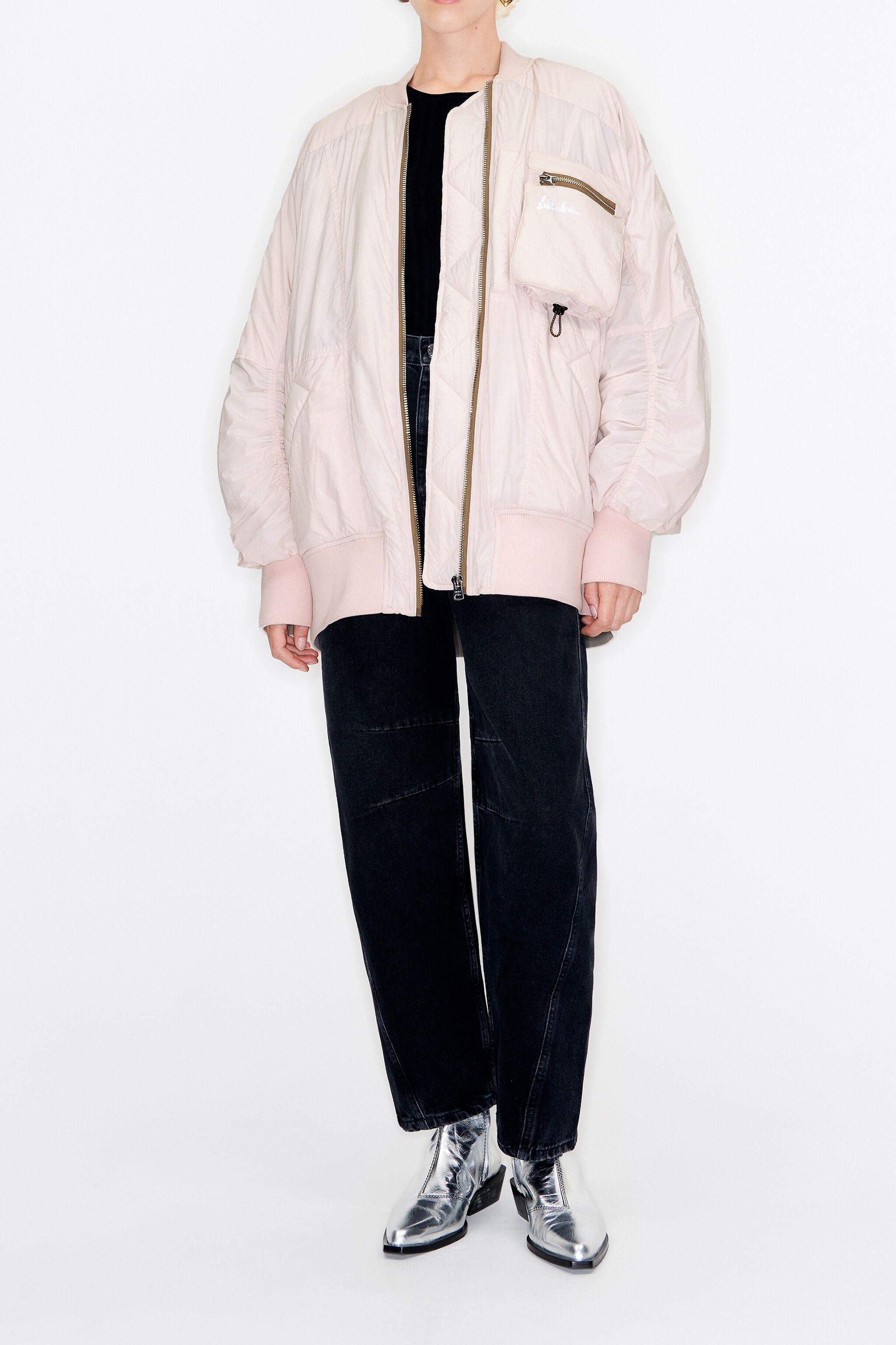 Girls pink top bomber jacket