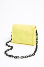 S padded nylon flap bag in yellow S padded nylon flap bag in yellow