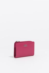 Fuchsia leather compact purse