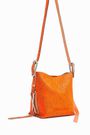 S neon orange leather bucket bag S neon orange leather bucket bag