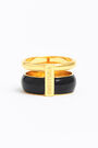 Wide ring with two enamelled bands Wide ring with two enamelled bands