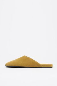 Ocher suede leather mule