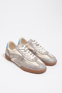 Silver suede and nylon 13 16 indoor sneaker