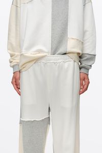 Ivory cotton patchwork jogger trousers