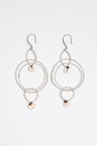 Silver beads and mother-of-pearl earrings