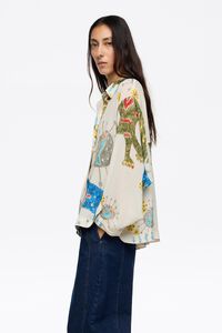 Ivory textured Big Mask straight shirt