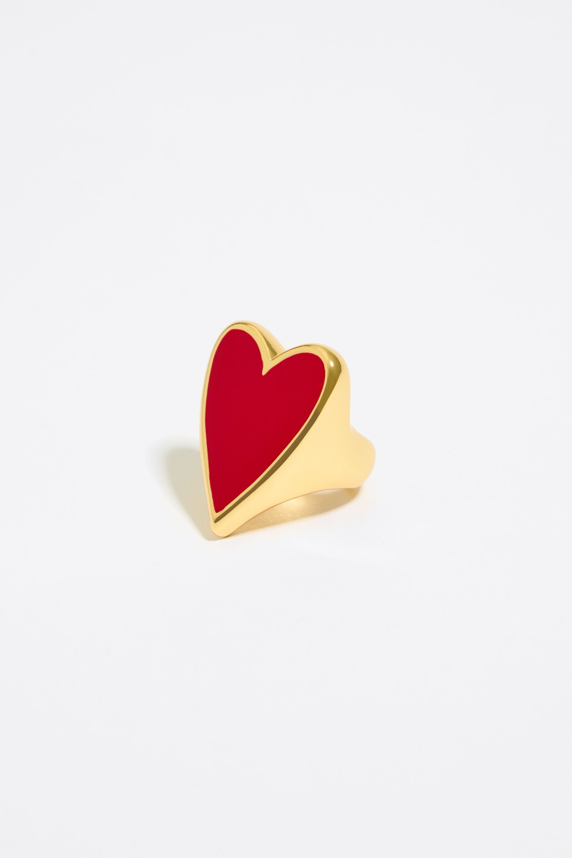 Red heart on sale enamel ring