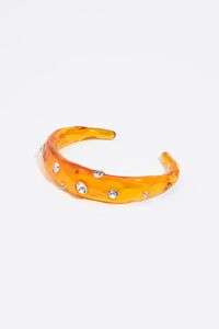 Amber resin and crystals rigid bracelet