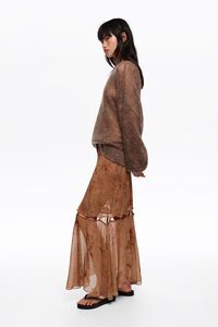 Underwater flared buttoned skirt