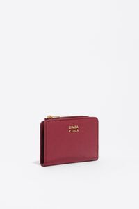 Burgundy nylon compact purse