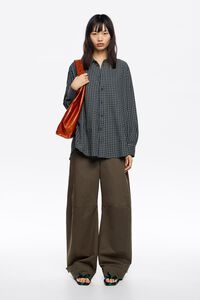 Blue checked cotton shirt