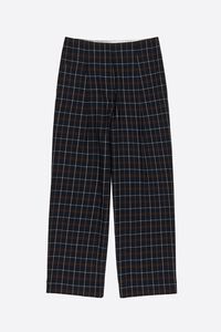 Straight blue chequered trousers