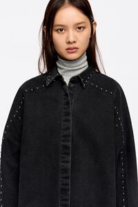 Black studded denim shirt