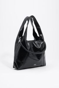 Large black leather Paper bag