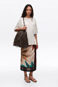 Positional Sun midi wrap skirt