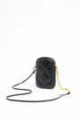 Black padded leather phone minibag Black padded leather phone minibag
