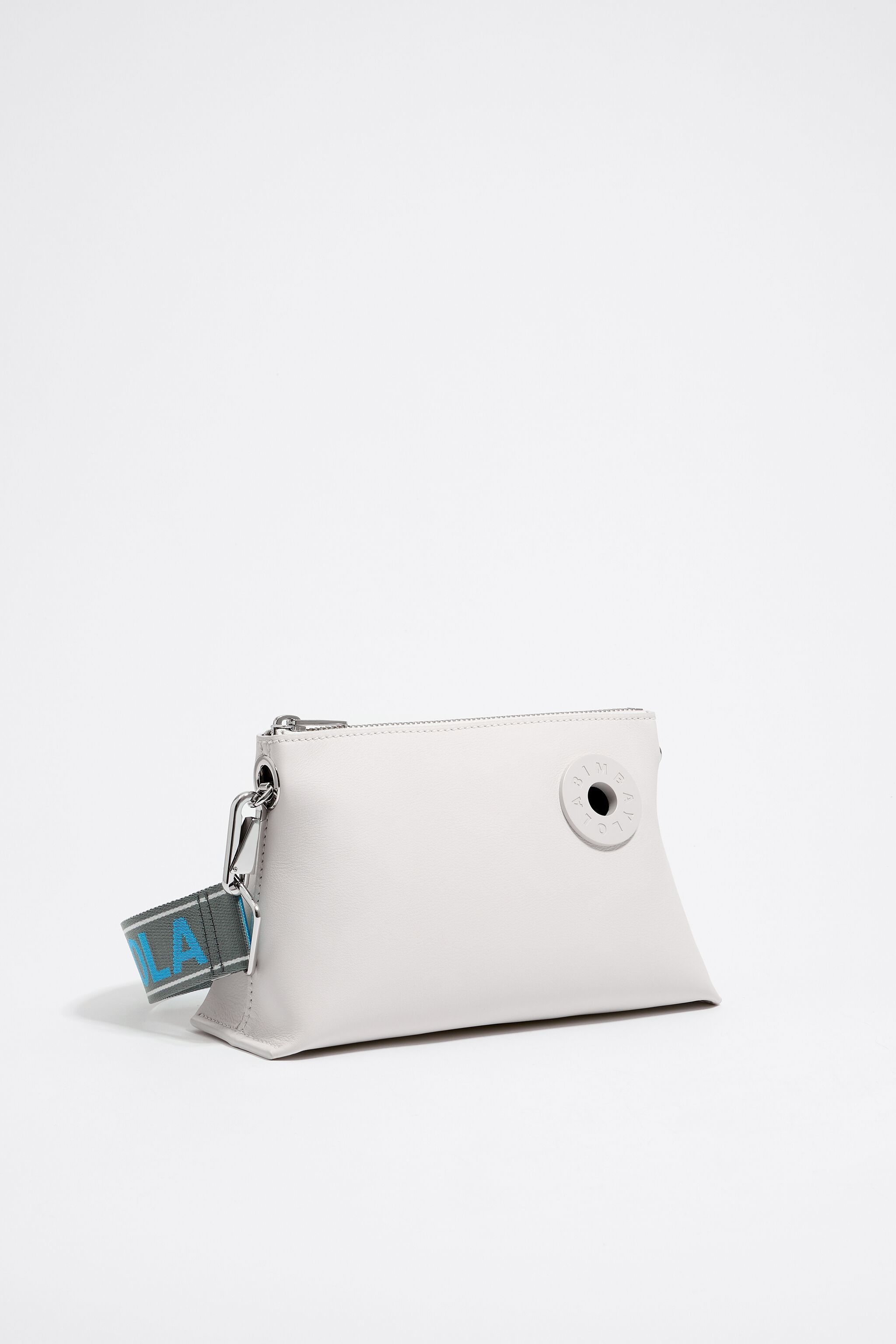 S off white leather trapezium bag
