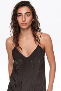 Black straight top with stones