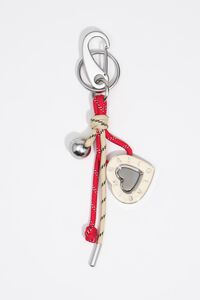 Silver heart logo key ring