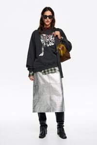 Black logo tie hoodie