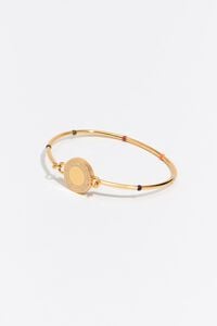 Rigid bracelet with ivory enamel logo and multicolor dots