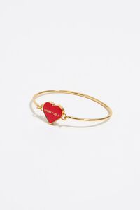 Red heart rigid bracelet