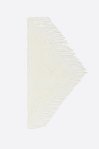 Knit triangle with fringing