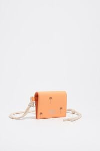 Small orange sorbet leather Palms card holder