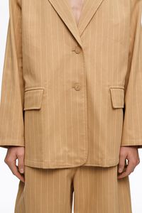 Ochre striped straight tailored jacket
