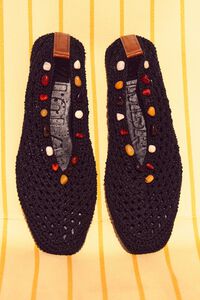 Black crochet ballerina with stones