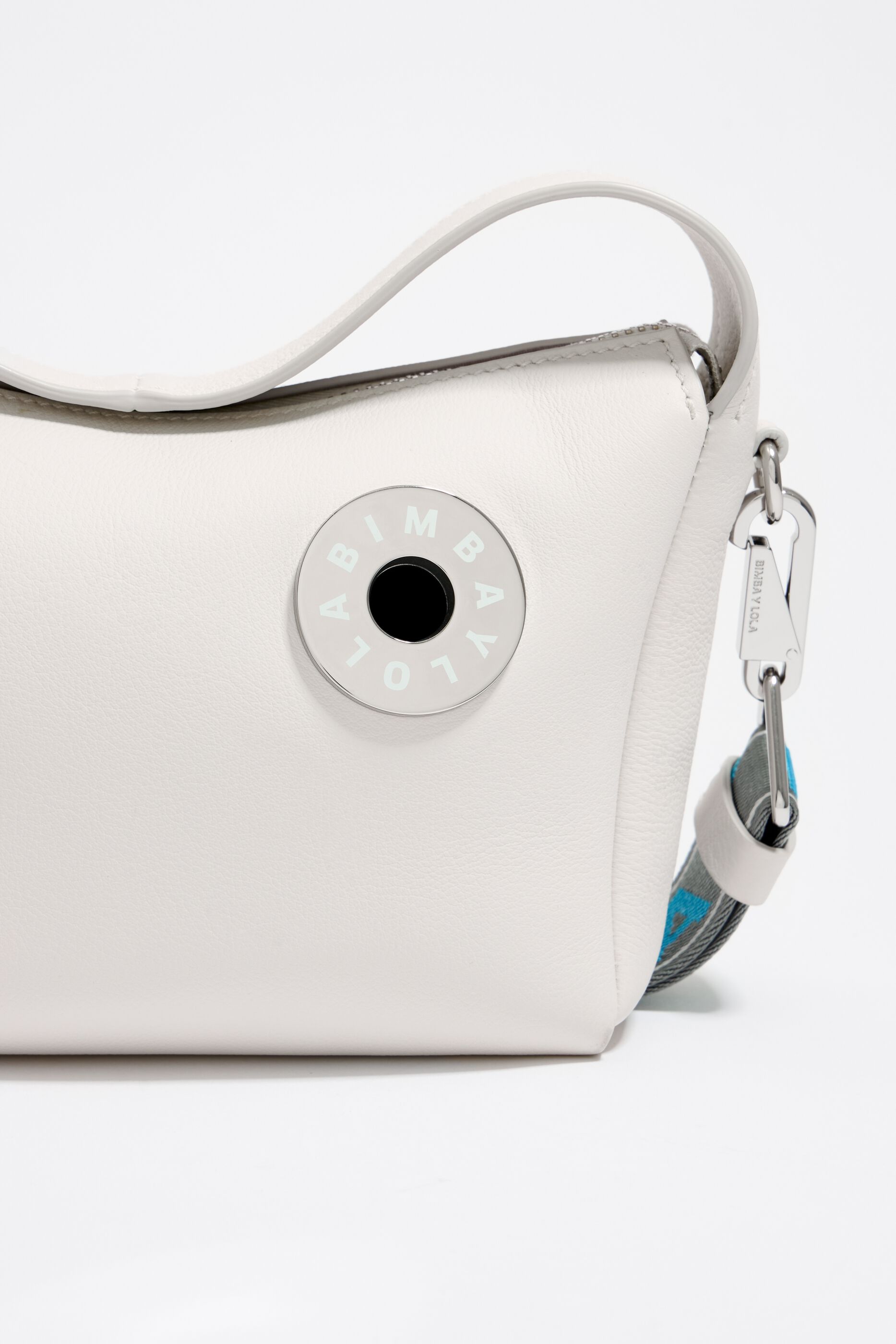 M white leather hobo bag