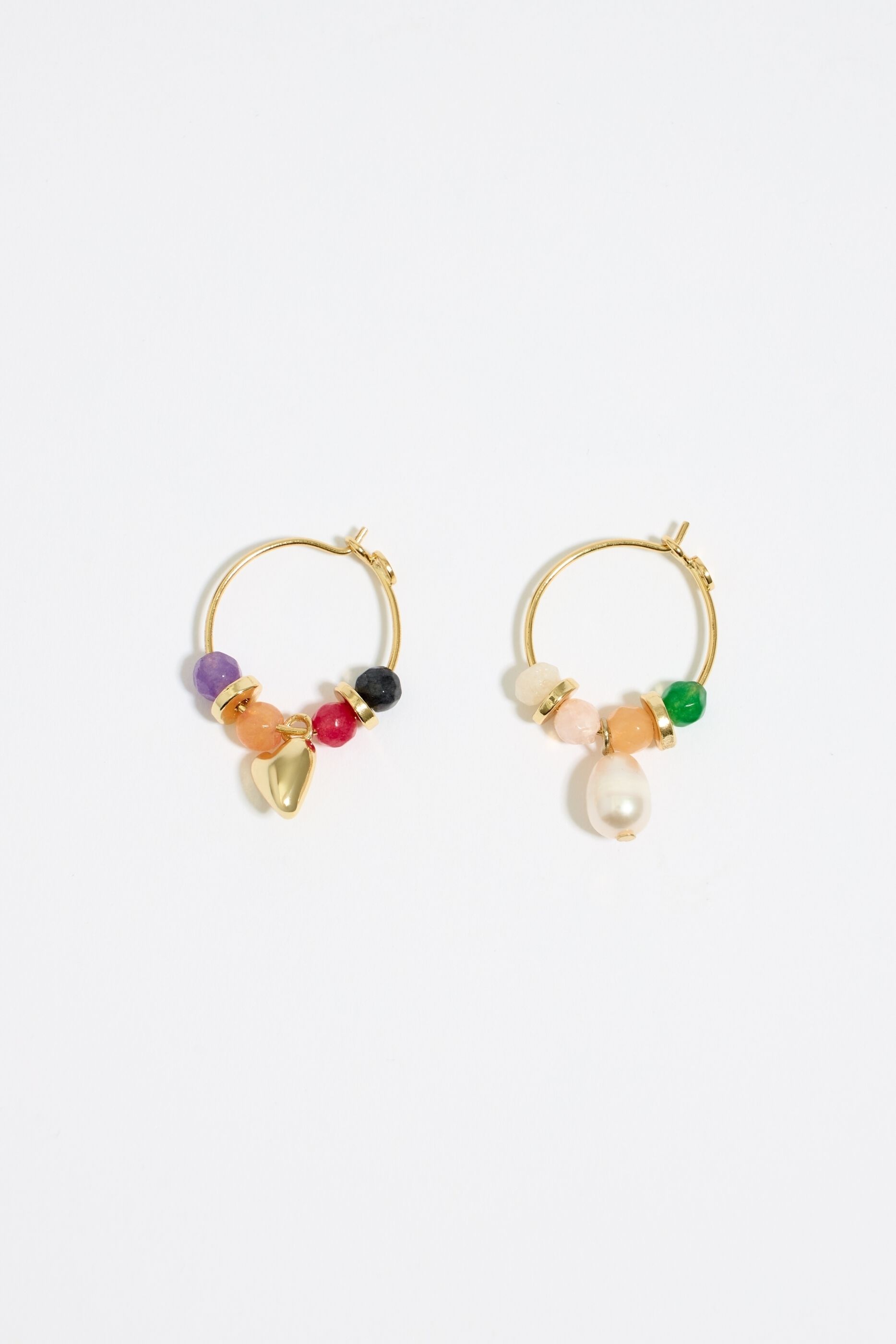 贅沢屋の and Heart multicolor earrings hoop pearl ヘアピン