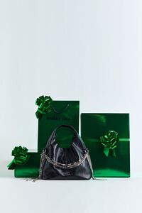 Small black leather Party Paper bag